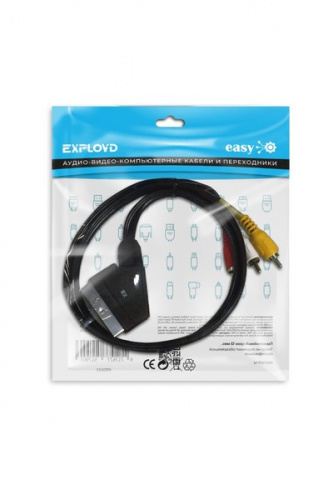 Кабель соединительный/Exployd/аудио-видео SCART-3хRCA/черный/1М/Easy/EX-K-1411 Кабель соединительный/Exployd/аудио-видео SCART-3хRCA/черный/1М/Easy/EX-K-1411
