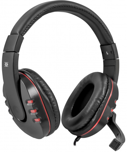 Гарнитура игровая DEFENDER Warhead G-160, полноразмерная, шнур 2.5 м, черный/красный (1/20) (64113) фото 5