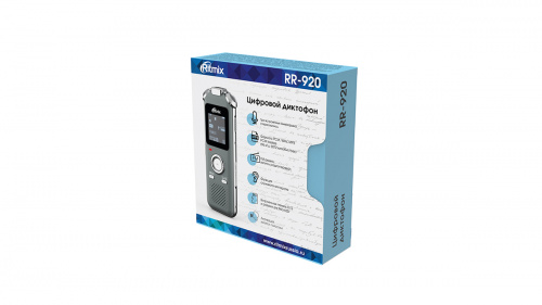 Диктофон RITMIX RR-920 8Gb ,PCM,WAV,MP3,3микр,стер зап.,PCM lossless:96кГц,3072кил/сек,ауд.ф:WMA,WAV,MP3,FLAC,APE,радио,слух.апп.,гол.акт.(1/20) (80002365) фото 2