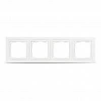 Рамка SMARTBUY 4-местная пластик белая "Нептун" (SBE-05w-Plastic-FR-4)