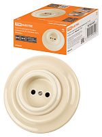 Розетка TDM скрытой установки фарфоровая 2П 10А 250В сл. кость «Болонь» (1/36) (SQ1820-0321)