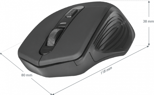 Беспроводная мышь DEFENDER Datum MB-345, 4 кнопки, 800-1600 dpi, USB, черный (1/40) (52345) фото 10