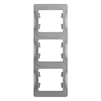 Рамка 3-м GLOSSA верт. алюм. Systeme Electric GSL000307 (1/5/20)