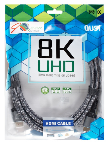 Кабель HDMI 19M/M,ver. 2.1 8KX60Hz (Econom) оплетка 3m iOpen <ACG859A-3.0> (1/35) фото 2