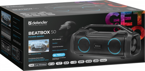 Колонка портативная DEFENDER Beatbox напольная, 50 50Вт, опции: BT/RGB/TF/TypeC/IPX5/PWB (1/4) (65950) фото 2