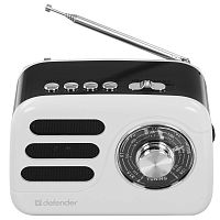 Радиоприёмник DEFENDER Signal 5Вт FM/AM/SW/BT/USB/TF/1200мАч, черно-белый (1/27) (65089)