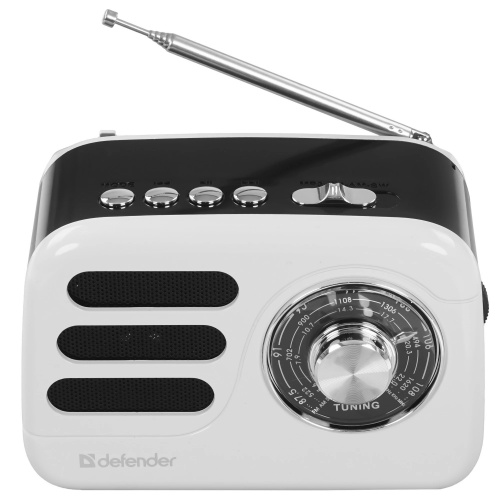 Радиоприёмник DEFENDER Signal 5Вт FM/AM/SW/BT/USB/TF/1200мАч, черно-белый (1/27) (65089)