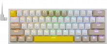 Клавиатура беспроводная игровая REDRAGON Fizz Pro RU, BT/2.4G , RGB, бел/жел/серый (1/10) (72598)