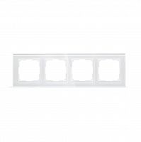 Рамка SMARTBUY 4-местная стекло белая "Нептун" (SBE-05w-Glass-FR-4)