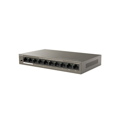 Неуправляемый 8 портовый PoE коммутатор Tenda TEF1110P-8-63W, 8*10/100 Mbps Base-TX (Data/Power) 2*10/100 Mbps Base-TX(Data) (1/10) фото 2