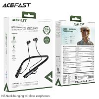 Наушники внутриканальные ACEFAST N5, bluetooth 5.4, 200mAh, IPX4, на шею, цвет: черный (1/90) (6974316284192)