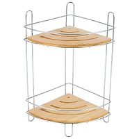 Полка двухъярусная BAMBOO-04 (угловая), 19,5*19,5*36,5 см (1/12) (101246)