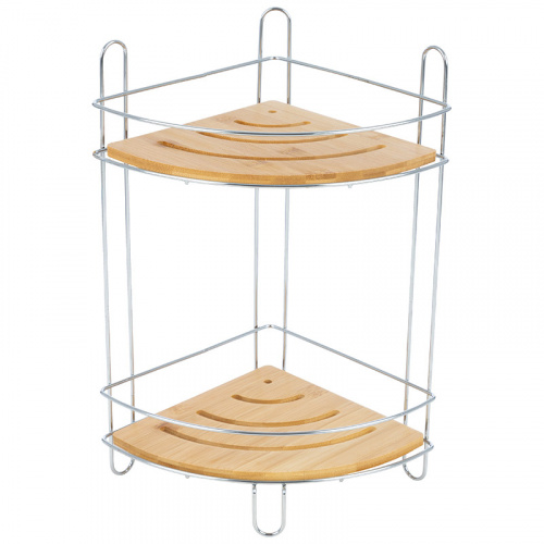 Полка двухъярусная BAMBOO-04 (угловая), 19,5*19,5*36,5 см (1/12) (101246)