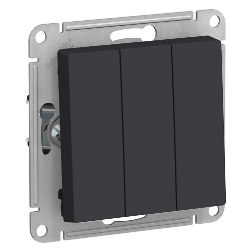 Механизм выключателя 3-кл. С/У ATLASDESIGN 10А IP20 (сх. 1+1+1) 10AX механизм карбон Systeme Electric ATN001031 (1/5/20)