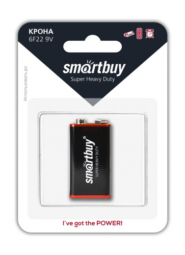 Элемент питания SMARTBUY  6F22 BL1 (крона) (12/240) (SBBZ-9V01B)