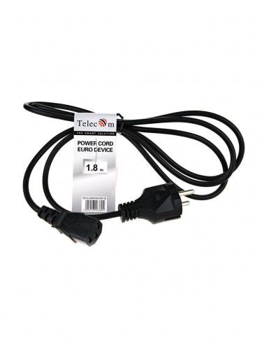 Кабель компьютер--> розетка 220V EU (прямой) <VDE> 3GX0,5mm2, 1,8m, медь, TELECOM <TE021-CU0.5-1.8> (1/60) (TE021-CU0.5-1.8M) фото 3 Кабель компьютер--> розетка 220V EU (прямой) <VDE> 3GX0,5mm2, 1,8m, медь, TELECOM <TE021-CU0.5-1.8> (1/60) (TE021-CU0.5-1.8M) фото 3