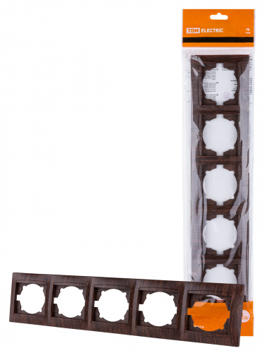 Рамка 5-ти постовая горизонтальная венге , с/у, "Лама" (10/120) TDM (SQ1815-0437)