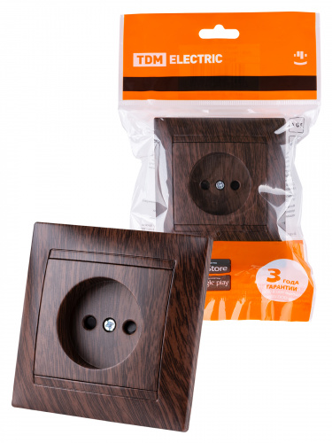 Розетка 2П 10А 250В с защ. шт. венге , с/у, "Лама" (10/120) TDM (SQ1815-0410) Розетка 2П 10А 250В с защ. шт. венге , с/у, "Лама" (10/120) TDM (SQ1815-0410)