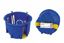 Установочная коробка СП D68х45мм, саморезы, пл. лапки, синяя, IP20, инд. штрихкод, TDM (SQ1403-0901)