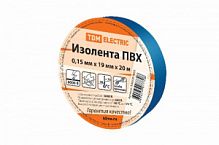 Изолента ПВХ 0,15х19мм Синяя 20метров TDM (1/10/180) (SQ0526-0005)