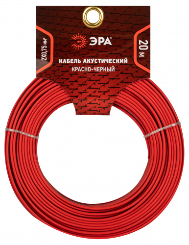 Кабель ЭРА акустический 2х0,75 мм2 красно-черный, 20 м (1/60) (Б0059290) фото 2