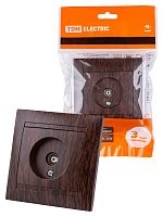 Розетка телевизионная простая (0-2400МГц, "мама") венге , с/у, "Лама" (10/120) TDM (SQ1815-0417)