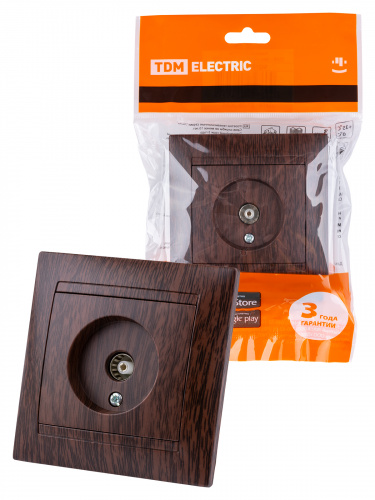 Розетка телевизионная простая (0-2400МГц, "мама") венге , с/у, "Лама" (10/120) TDM (SQ1815-0417) Розетка телевизионная простая (0-2400МГц, "мама") венге , с/у, "Лама" (10/120) TDM (SQ1815-0417)