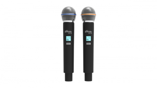 Микрофонная система RITMIX RWM-222, черный, беспроводная, 2 микрофона, радиус 50м.(1/6) (80000157) фото 3