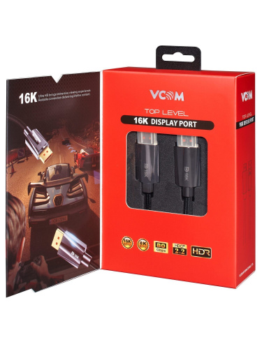 Кабель соединительный DP--> DP v2.1 80GBps, 8K@60Hz, 2m,медь, VCOM <CG655-2.0> фото 4 Кабель соединительный DP--> DP v2.1 80GBps, 8K@60Hz, 2m,медь, VCOM <CG655-2.0> фото 4