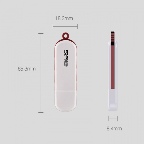 Флеш-накопитель USB  8GB  Silicon Power  LuxMini 320  белый (SP008GBUF2320V1W) фото 3