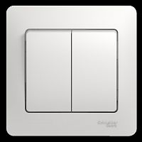 Выключатель 2-кл. С/У GLOSSA 10А IP20 (сх. 5) 10AX в сборе бел. Systeme Electric GSL000152 (1/15/90)