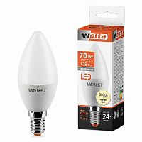 Лампа светодиодная WOLTA Свеча C37 7.5Вт 3000К 625лм Е14 1/50 (25YC7.5E14)