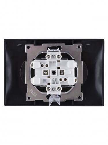 Розетка двойная 2П 10А 250В графит , с/у, "Лама" (7/84) TDM (SQ1815-0624) фото 3
