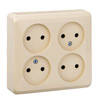 Розетка 4-м О/У ЭТЮД 16А IP20 без заземл. крем. Systeme Electric PA16-205K (1/7/84)