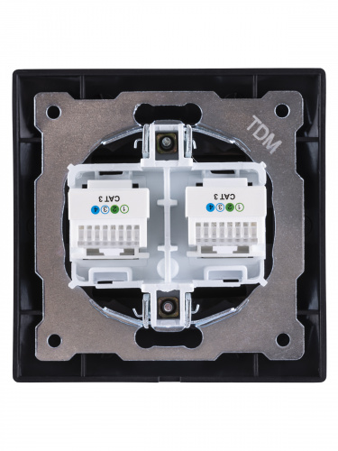 Розетка двойная телефонная RJ11 графит , с/у, "Лама" (10/120) TDM (SQ1815-0618) фото 3 Розетка двойная телефонная RJ11 графит , с/у, "Лама" (10/120) TDM (SQ1815-0618) фото 3
