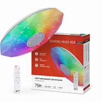 Светильник светодиодный COMFORT DIAMOND-MUSIC-RGB 75Вт 230В 3000-6500K 6000Лм 500x100мм с пультом дистанционного управления IN HOME (1/3) (4690612044590)
