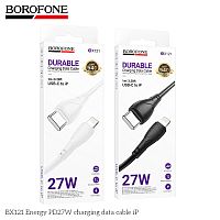 Кабель Type-C - 8 pin Borofone BX121 Energy, 1.0м, круглый, PD27Вт, ПВХ, цвет: черный упакован (1/360) (6941991123009)