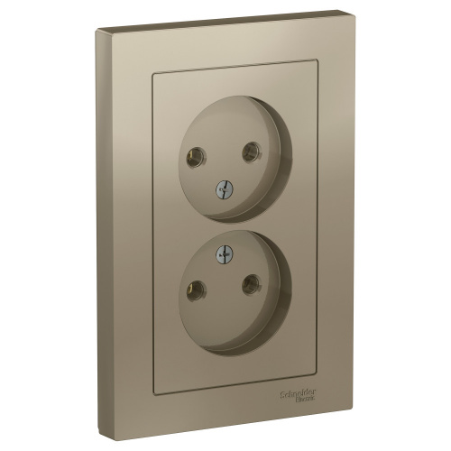 Розетка 2-м С/У ATLASDESIGN 16А IP20 без заземл. в сборе шампань Systeme Electric ATN000520 (1/6/36)