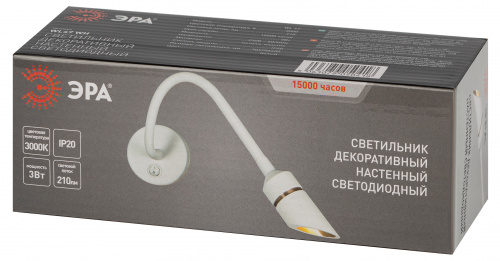 Светильник светодиодный ЭРА настенный декоративный WL47 WH 3000K 3Вт IP20 белый (1/50) (Б0059815) фото 7
