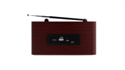 Радиоприёмник RITMIX RPR-089 REDWOOD  (ФМ/АМ/СВ),BT,вх. AUX,2 дин.,mp3,воспр.micro SD/USB,вст. аккум,телеск. Аннтен,пит. АС220В,50Гц/бат.(1/8) (80002007) фото 6