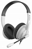 Гарнитура  A4TECH HU-10 2м накладные USB оголовье, черный/белый (1/30) (HU-10/USB/BLACK+WHITE)