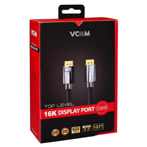 Кабель соединительный DP--> DP версия 2.1 80 Гб/с, 8K@60Гц, 3m,медь, VCOM <CG655-3.0> фото 3