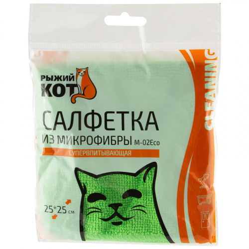 Салфетка из микрофибры М-02Есо, цвет: зеленый, размер: 25х25см (1/40/200) (310292) Салфетка из микрофибры М-02Есо, цвет: зеленый, размер: 25х25см (1/40/200) (310292)