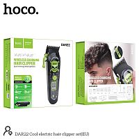 Триммер HOCO DAR22 Cool, работает от аккумулятора, набор, 210 мин работы, 1200mAh, цвет: чёрный (1/48) (6942007613576)