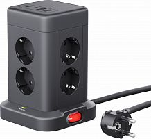 Сетевой фильтр DEFENDER ILS 453, 8 розеток, ПВС 3*1,5 мм2, мощность 3680 Вт, ток 16А, защ. шторки, 2USB-A, 2USB-C, 3 м (1/18) (99631)