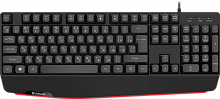 Клавиатура проводная DEFENDER Atom HB-546 RU,черный,104+FN,1.8м, черный (1/20) (45546)
