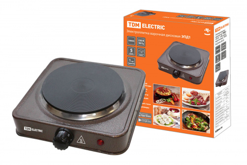 Электроплитка одноконф. ЭПД1 230 В, 1 кВт, диск, коричневая, TDM (1/12) (SQ2504-0013) Электроплитка одноконф. ЭПД1 230 В, 1 кВт, диск, коричневая, TDM (1/12) (SQ2504-0013)