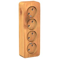 Розетка 4-м О/У BLANCA 16А IP20 250В без заземл. без защ. шторок с изолир. пластиной ясень Systeme Electric BLNRA000415 (1/5/10)