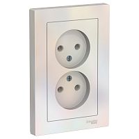 Розетка 2-м С/У ATLASDESIGN 16А IP20 без заземл. в сборе жемчуж. Systeme Electric ATN000420 (1/6/36)