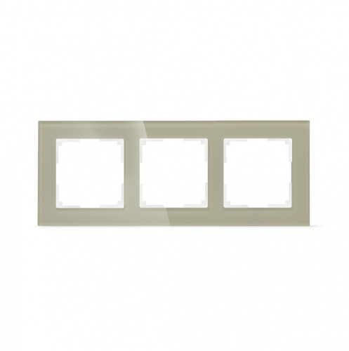 Рамка SMARTBUY 3-местная стекло коричневая "Нептун" (SBE-05br-Glass-FR-3) (1/100)